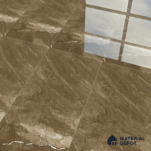 Marble Wall & Floor Tile TL 05306 B Aurelio Felix Earth 4 ft x 2 ft Vitrified High Gloss Finish - 9 mm | Suitable for Living Room, Bedroom, Feature / Accent Walls & Highlighter Wall