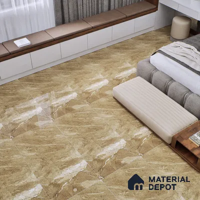 Marble Wall & Floor Tile TL 05306 B Aurelio Felix Earth 4 ft x 2 ft Vitrified High Gloss Finish - 9 mm | Suitable for Living Room, Bedroom, Feature / Accent Walls & Highlighter Wall (Sample)