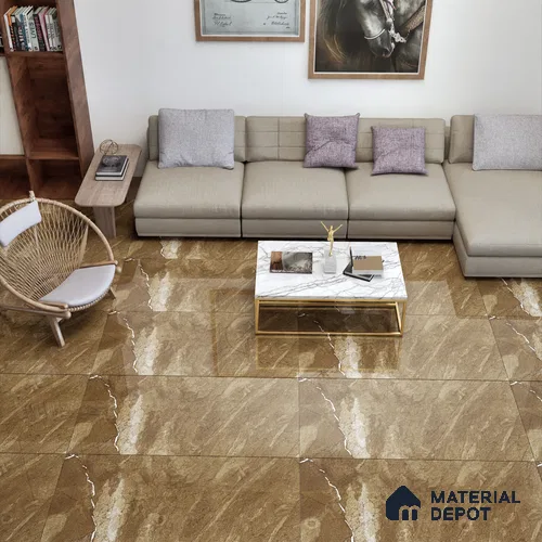 Marble Wall & Floor Tile TL 05306 B Aurelio Felix Earth 4 ft x 2 ft Vitrified High Gloss Finish - 9 mm | Suitable for Living Room, Bedroom, Feature / Accent Walls & Highlighter Wall