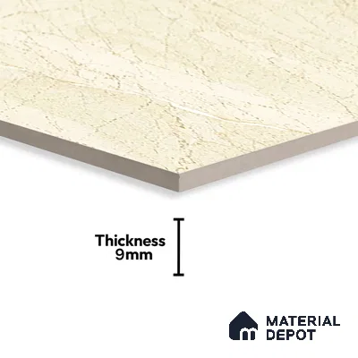 Marble Wall & Floor Tile TL 05306 Aurelio Felix Beige 4 ft x 2 ft Vitrified High Gloss Finish - 9 mm | Suitable for Living Room, Bedroom, Feature / Accent Walls & Highlighter Wall (Sample)