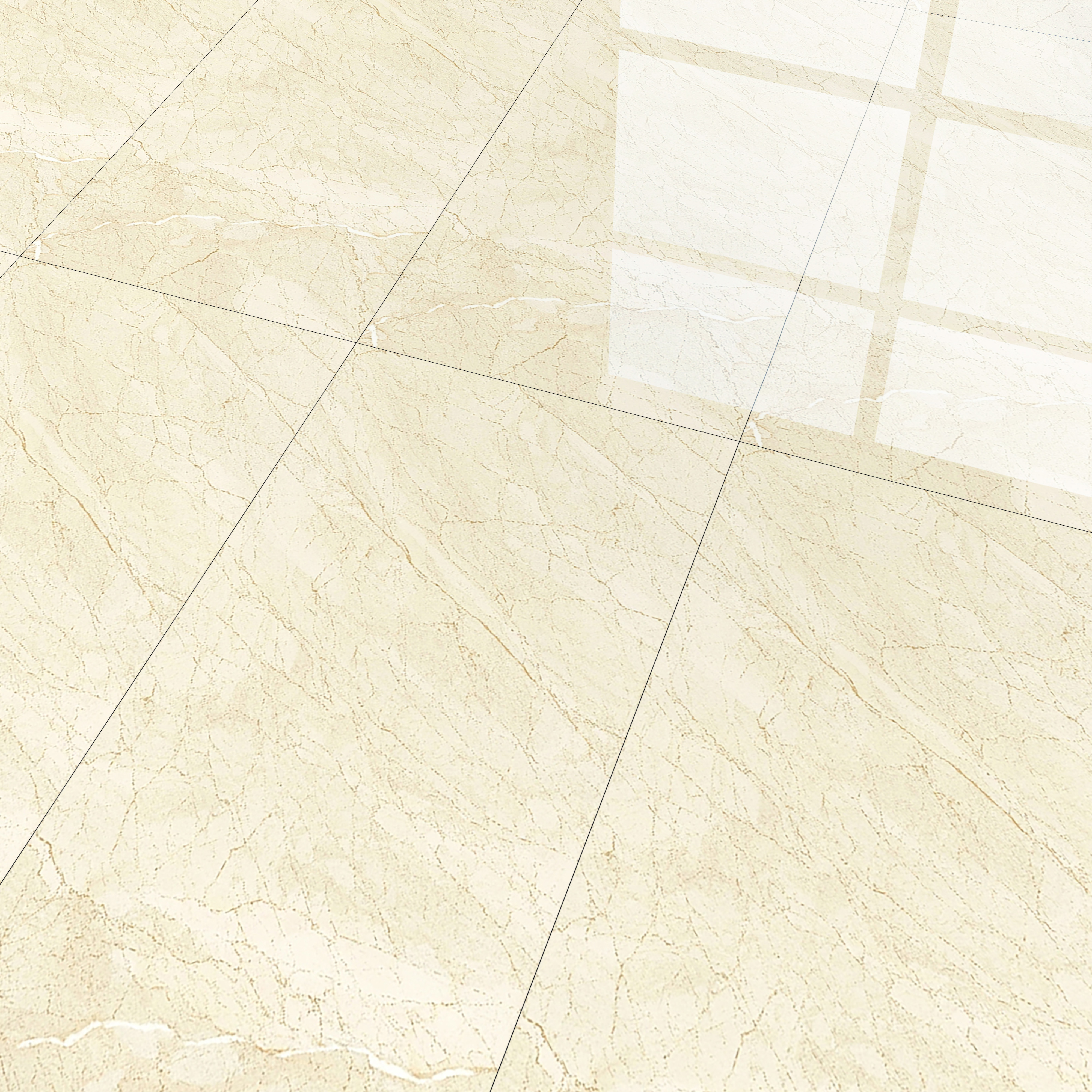 Marble Wall & Floor Tile TL 05306 Aurelio Felix Beige 4 ft x 2 ft Vitrified High Gloss Finish - 9 mm | Suitable for Living Room, Bedroom, Feature / Accent Walls & Highlighter Wall