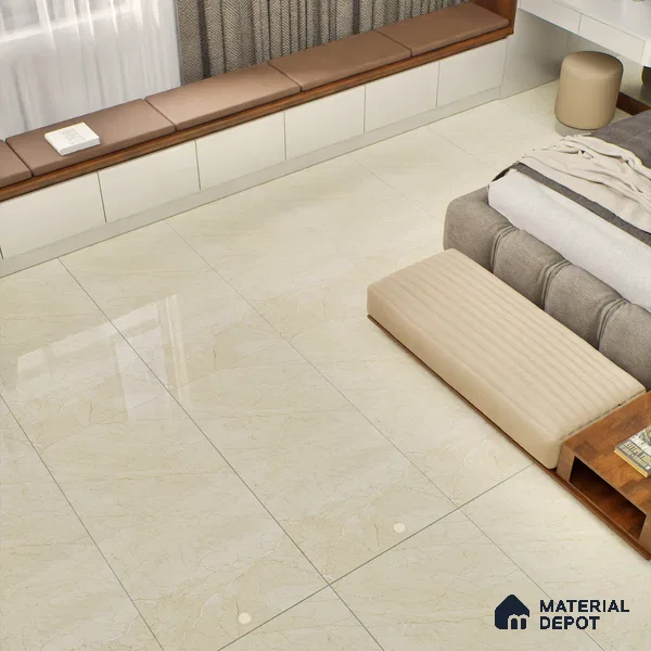 Marble Wall & Floor Tile TL 05306 Aurelio Felix Beige 4 ft x 2 ft Vitrified High Gloss Finish - 9 mm | Suitable for Living Room, Bedroom, Feature / Accent Walls & Highlighter Wall (Sample)