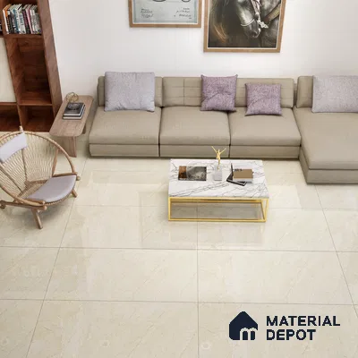 Marble Wall & Floor Tile TL 05306 Aurelio Felix Beige 4 ft x 2 ft Vitrified High Gloss Finish - 9 mm | Suitable for Living Room, Bedroom, Feature / Accent Walls & Highlighter Wall (Sample)