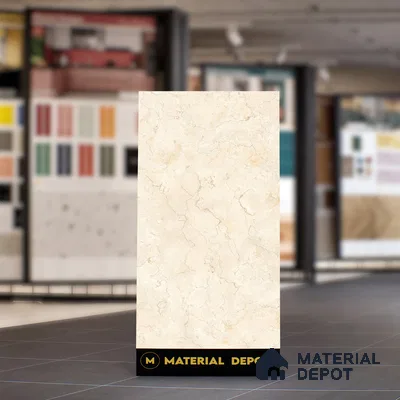 Marble Wall & Floor Tile TL 05309 B Aurelio Jerusalem Crema 4 ft x 2 ft Vitrified Carving Matte Finish - 9 mm | Suitable for Living Room, Bedroom, Feature / Accent Walls & Highlighter Wall (Sample)