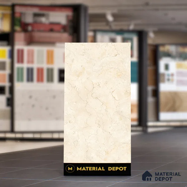 Marble Wall & Floor Tile TL 05309 B Aurelio Jerusalem Crema 4 ft x 2 ft Vitrified Carving Matte Finish - 9 mm | Suitable for Living Room, Bedroom, Feature / Accent Walls & Highlighter Wall (Sample)