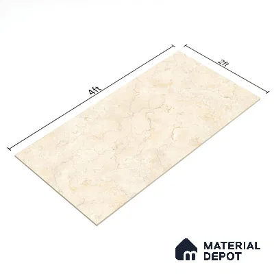 Marble Wall & Floor Tile TL 05309 B Aurelio Jerusalem Crema 4 ft x 2 ft Vitrified Carving Matte Finish - 9 mm | Suitable for Living Room, Bedroom, Feature / Accent Walls & Highlighter Wall (Sample)