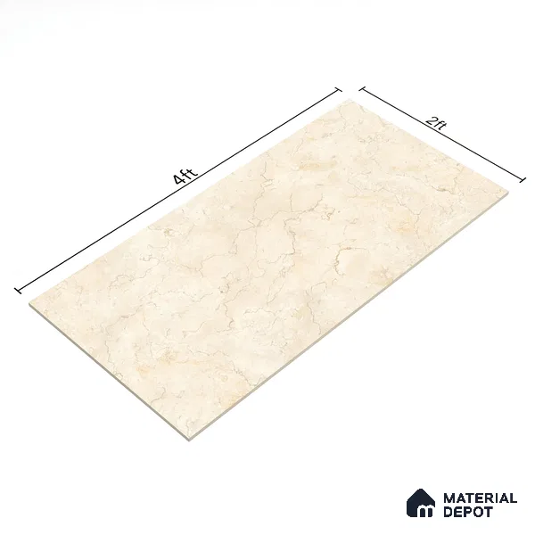Marble Wall & Floor Tile TL 05309 B Aurelio Jerusalem Crema 4 ft x 2 ft Vitrified Carving Matte Finish - 9 mm | Suitable for Living Room, Bedroom, Feature / Accent Walls & Highlighter Wall (Sample)