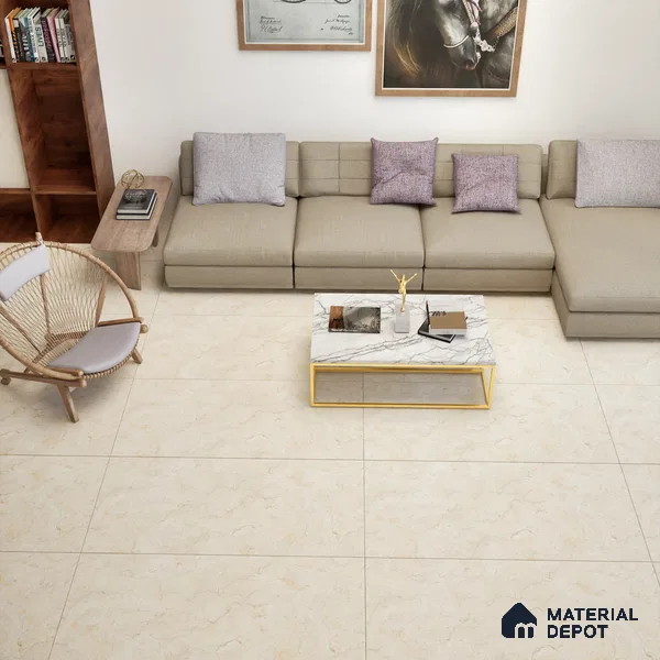 Marble Wall & Floor Tile TL 05309 B Aurelio Jerusalem Crema 4 ft x 2 ft Vitrified Carving Matte Finish - 9 mm | Suitable for Living Room, Bedroom, Feature / Accent Walls & Highlighter Wall (Sample)