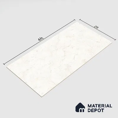 Marble Wall & Floor Tile TL 05309 Aurelio Jerusalem Blanco 4 ft x 2 ft Vitrified Carving Matte Finish - 9 mm | Suitable for Living Room, Bedroom, Feature / Accent Walls & Highlighter Wall (Sample)