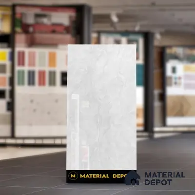 Marble Wall & Floor Tile TL 05310 B Aurelio Matrix White 4 ft x 2 ft Vitrified High Gloss Finish - 9 mm | Suitable for Living Room, Bedroom, Feature / Accent Walls & Highlighter Wall