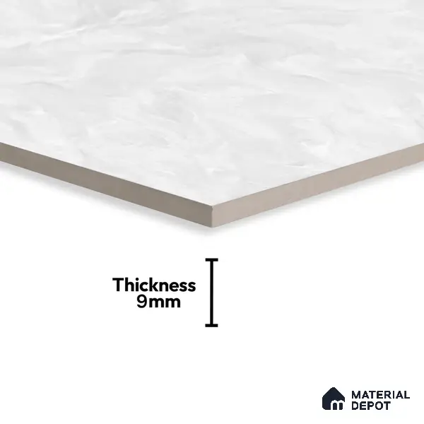 Marble Wall & Floor Tile TL 05310 B Aurelio Matrix White 4 ft x 2 ft Vitrified High Gloss Finish - 9 mm | Suitable for Living Room, Bedroom, Feature / Accent Walls & Highlighter Wall