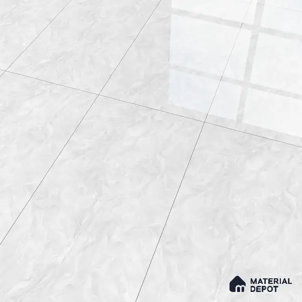 Marble Wall & Floor Tile TL 05310 B Aurelio Matrix White 4 ft x 2 ft Vitrified High Gloss Finish - 9 mm | Suitable for Living Room, Bedroom, Feature / Accent Walls & Highlighter Wall