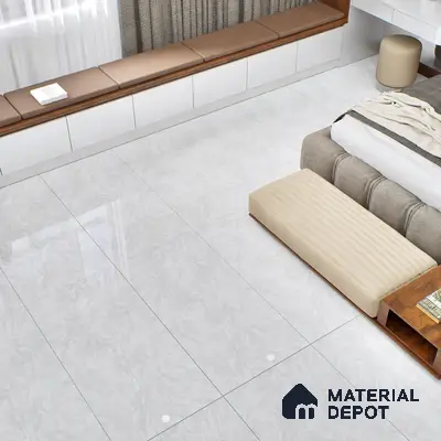 Marble Wall & Floor Tile TL 05310 B Aurelio Matrix White 4 ft x 2 ft Vitrified High Gloss Finish - 9 mm | Suitable for Living Room, Bedroom, Feature / Accent Walls & Highlighter Wall
