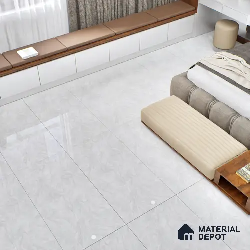 Marble Wall & Floor Tile TL 05310 B Aurelio Matrix White 4 ft x 2 ft Vitrified High Gloss Finish - 9 mm | Suitable for Living Room, Bedroom, Feature / Accent Walls & Highlighter Wall