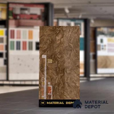Marble Wall & Floor Tile TL 05310 C Aurelio Matrix Brown 4 ft x 2 ft Vitrified High Gloss Finish - 9 mm | Suitable for Living Room, Bedroom, Feature / Accent Walls & Highlighter Wall