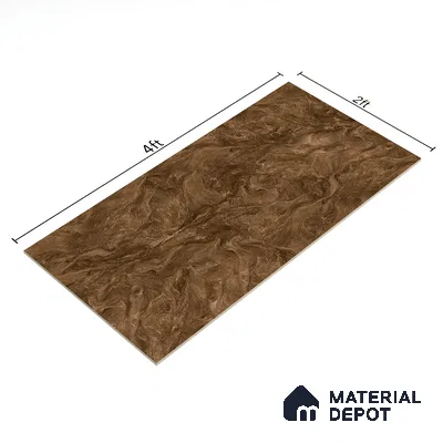 Marble Wall & Floor Tile TL 05310 C Aurelio Matrix Brown 4 ft x 2 ft Vitrified High Gloss Finish - 9 mm | Suitable for Living Room, Bedroom, Feature / Accent Walls & Highlighter Wall