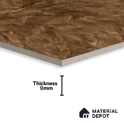Marble Wall & Floor Tile TL 05310 C Aurelio Matrix Brown 4 ft x 2 ft Vitrified High Gloss Finish - 9 mm | Suitable for Living Room, Bedroom, Feature / Accent Walls & Highlighter Wall