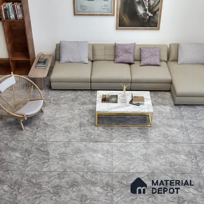 Marble Wall & Floor Tile TL 05310 D Aurelio Matrix Grigio 4 ft x 2 ft Vitrified High Gloss Finish - 9 mm | Suitable for Living Room, Bedroom, Feature / Accent Walls & Highlighter Wall