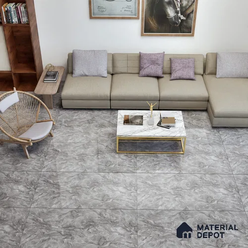 Marble Wall & Floor Tile TL 05310 D Aurelio Matrix Grigio 4 ft x 2 ft Vitrified High Gloss Finish - 9 mm | Suitable for Living Room, Bedroom, Feature / Accent Walls & Highlighter Wall