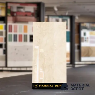 Marble Wall & Floor Tile TL 05310 E Aurelio Matrix Latte 4 ft x 2 ft Vitrified High Gloss Finish - 9 mm | Suitable for Living Room, Bedroom, Feature / Accent Walls & Highlighter Wall
