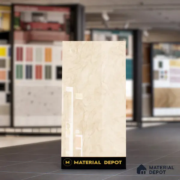 Marble Wall & Floor Tile TL 05310 E Aurelio Matrix Latte 4 ft x 2 ft Vitrified High Gloss Finish - 9 mm | Suitable for Living Room, Bedroom, Feature / Accent Walls & Highlighter Wall
