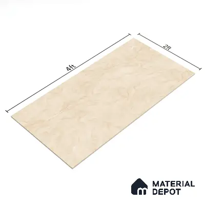 Marble Wall & Floor Tile TL 05310 E Aurelio Matrix Latte 4 ft x 2 ft Vitrified High Gloss Finish - 9 mm | Suitable for Living Room, Bedroom, Feature / Accent Walls & Highlighter Wall