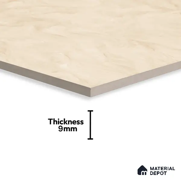 Marble Wall & Floor Tile TL 05310 E Aurelio Matrix Latte 4 ft x 2 ft Vitrified High Gloss Finish - 9 mm | Suitable for Living Room, Bedroom, Feature / Accent Walls & Highlighter Wall
