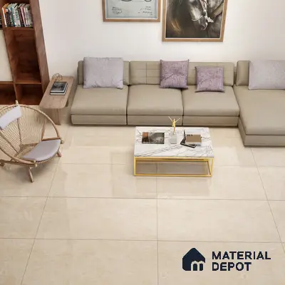 Marble Wall & Floor Tile TL 05310 E Aurelio Matrix Latte 4 ft x 2 ft Vitrified High Gloss Finish - 9 mm | Suitable for Living Room, Bedroom, Feature / Accent Walls & Highlighter Wall