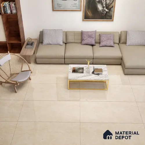 Marble Wall & Floor Tile TL 05310 E Aurelio Matrix Latte 4 ft x 2 ft Vitrified High Gloss Finish - 9 mm | Suitable for Living Room, Bedroom, Feature / Accent Walls & Highlighter Wall