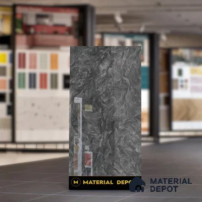 Marble Wall & Floor Tile TL 05310 F Aurelio Matrix Dark 4 ft x 2 ft Vitrified High Gloss Finish - 9 mm | Suitable for Living Room, Bedroom, Feature / Accent Walls & Highlighter Wall (Sample)