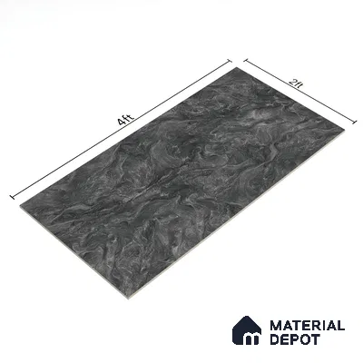 Marble Wall & Floor Tile TL 05310 F Aurelio Matrix Dark 4 ft x 2 ft Vitrified High Gloss Finish - 9 mm | Suitable for Living Room, Bedroom, Feature / Accent Walls & Highlighter Wall (Sample)