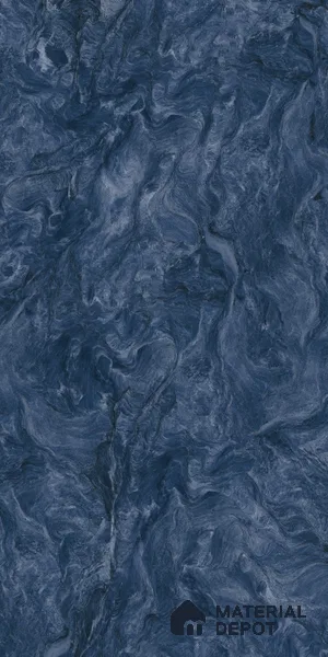 Marble Wall & Floor Tile TL 05310 Aurelio Matrix Blue 4 ft x 2 ft Vitrified High Gloss Finish - 9 mm | Suitable for Living Room, Bedroom, Feature / Accent Walls & Highlighter Wall