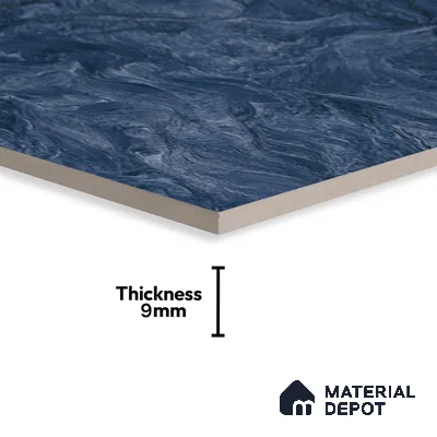 Marble Wall & Floor Tile TL 05310 Aurelio Matrix Blue 4 ft x 2 ft Vitrified High Gloss Finish - 9 mm | Suitable for Living Room, Bedroom, Feature / Accent Walls & Highlighter Wall