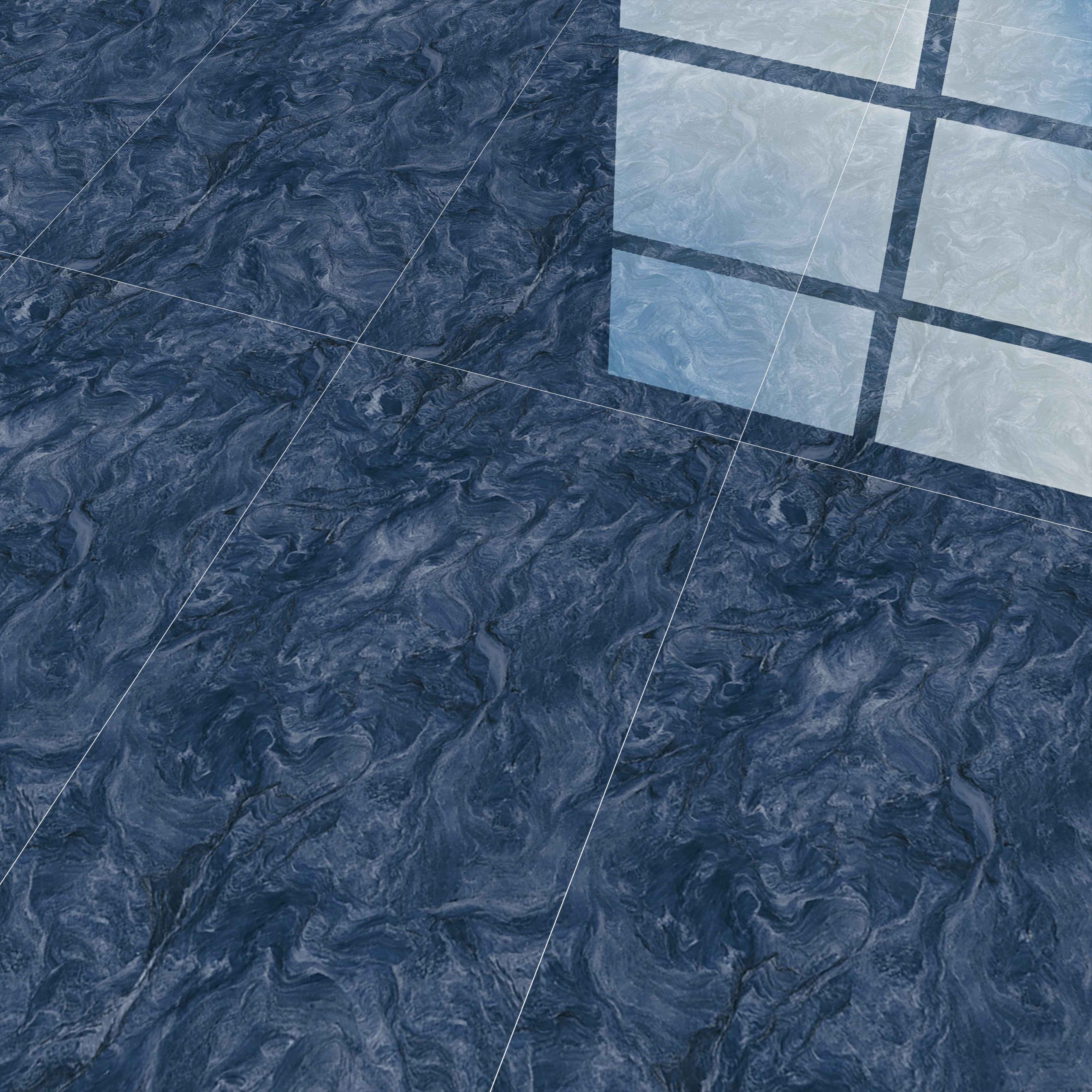 Marble Wall & Floor Tile TL 05310 Aurelio Matrix Blue 4 ft x 2 ft Vitrified High Gloss Finish - 9 mm | Suitable for Living Room, Bedroom, Feature / Accent Walls & Highlighter Wall