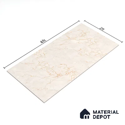 Marble Wall & Floor Tile TL 06212 Glorix Sandstorm 4 ft x 2 ft Vitrified Matte Finish - 9 mm (Random Design 4) | Suitable for Living Room, Bedroom, Bathroom & Kitchen (Sample)