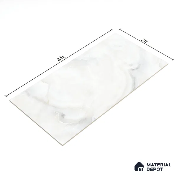 Budget Friendly Marble Wall & Floor Tile Value for Money TL 05937 Terravia Alaskara Onyx 4 ft x 2 ft - Vitrified  Glossy Finish - 8.5 mm | 3 Random Designs | Suitable for Living Room, Bedroom & Bathroom (Sample)