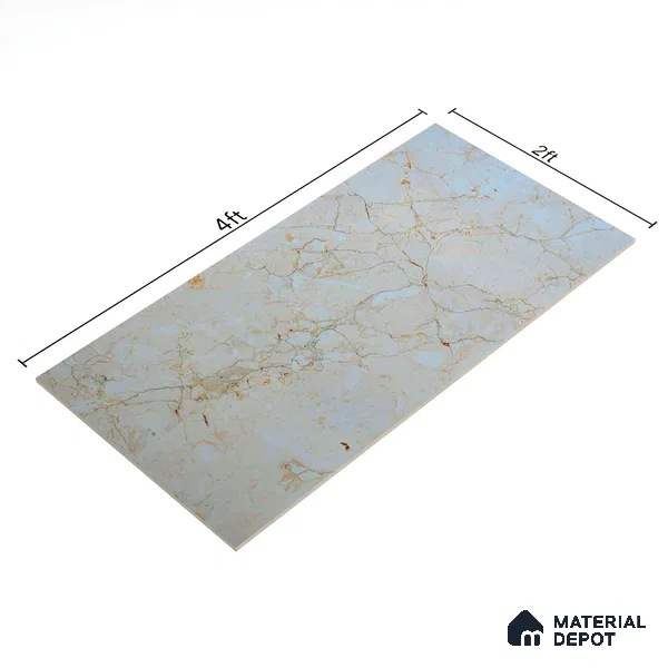 Budget Friendly Marble Wall & Floor Tile Value for Money TL 06292 Tropical Blue 4 ft x 2 ft - Vitrified Glossy Finish -9 mm | Suitable for Living Room, Bedroom & Bathroom