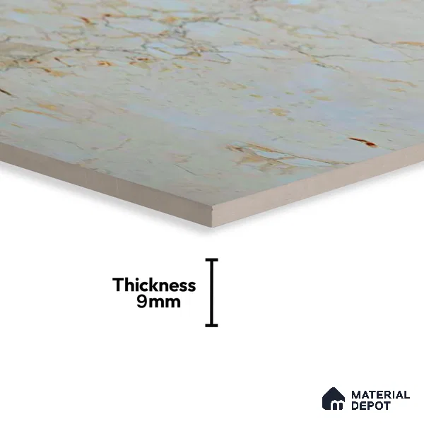Budget Friendly Marble Wall & Floor Tile Value for Money TL 06292 Tropical Blue 4 ft x 2 ft - Vitrified Glossy Finish -9 mm | Suitable for Living Room, Bedroom & Bathroom