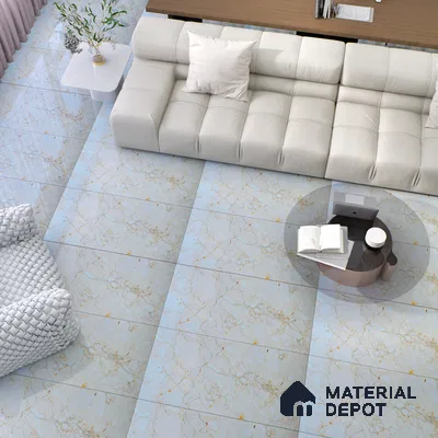 Budget Friendly Marble Wall & Floor Tile Value for Money TL 06292 Tropical Blue 4 ft x 2 ft - Vitrified Glossy Finish -9 mm | Suitable for Living Room, Bedroom & Bathroom