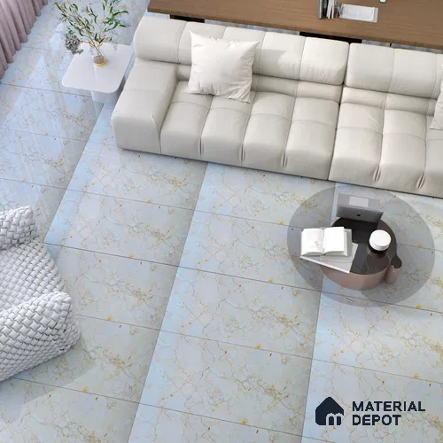 Budget Friendly Marble Wall & Floor Tile Value for Money TL 06292 Tropical Blue 4 ft x 2 ft - Vitrified Glossy Finish -9 mm | Suitable for Living Room, Bedroom & Bathroom