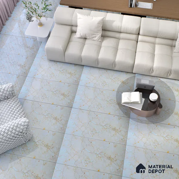 Budget Friendly Marble Wall & Floor Tile Value for Money TL 06292 Tropical Blue 4 ft x 2 ft - Vitrified Glossy Finish -9 mm | Suitable for Living Room, Bedroom & Bathroom