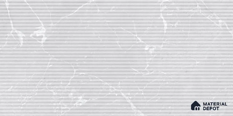 Marble Wall Tile TL 06781 B Terra Mirage HL1 2 ft x 1 ft Light Grey Ceramic Glossy Finish Highlighter Tile - 9 mm | Ideal for Living Room, Bathroom, Kitchen