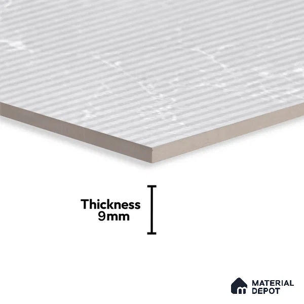 Marble Wall Tile TL 06781 B Terra Mirage HL1 2 ft x 1 ft Light Grey Ceramic Glossy Finish Highlighter Tile - 9 mm | Ideal for Living Room, Bathroom, Kitchen