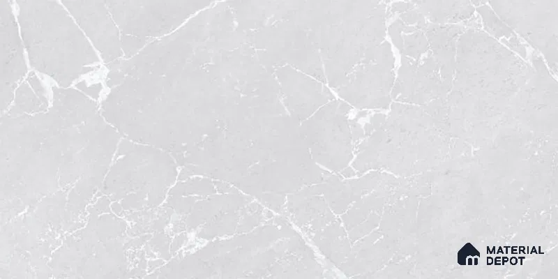 Marble Wall Tile TL 06781 C Terra Mirage Light 2 ft x 1 ft Light Grey Ceramic Glossy Finish Plain Tile - 9 mm | Ideal for Living Room, Bathroom, Kitchen