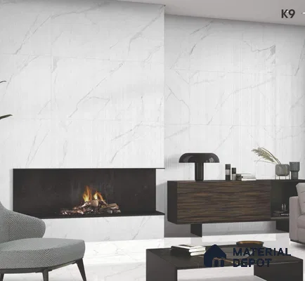 Marble Look Floor & Wall Tile TL 06152 Bellatrix 2 ft x 2 ft Sinker Finish Vitrified Tile - 9 mm  | Suitable For Living Room, Dining, Bathroom & Kitchen | Please Expect a Slight Variation of Pattern