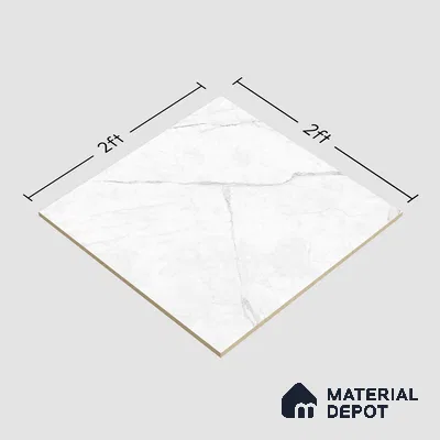 Marble Look Floor & Wall Tile TL 06152 Bellatrix 2 ft x 2 ft Sinker Finish Vitrified Tile - 9 mm  | Suitable For Living Room, Dining, Bathroom & Kitchen | Please Expect a Slight Variation of Pattern