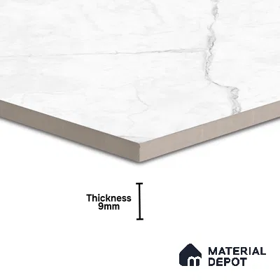 Marble Look Floor & Wall Tile TL 06152 Bellatrix 2 ft x 2 ft Sinker Finish Vitrified Tile - 9 mm  | Suitable For Living Room, Dining, Bathroom & Kitchen | Please Expect a Slight Variation of Pattern