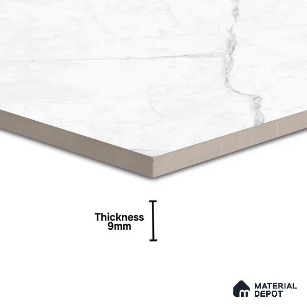 Marble Look Floor & Wall Tile TL 06152 Bellatrix 2 ft x 2 ft Sinker Finish Vitrified Tile - 9 mm | Suitable For Living Room, Dining, Bathroom & Kitchen | Please Expect a Slight Variation of Pattern