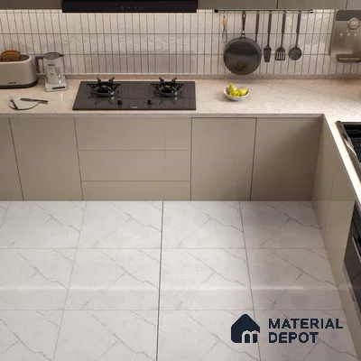 Marble Look Floor & Wall Tile TL 06152 Bellatrix 2 ft x 2 ft Sinker Finish Vitrified Tile - 9 mm  | Suitable For Living Room, Dining, Bathroom & Kitchen | Please Expect a Slight Variation of Pattern