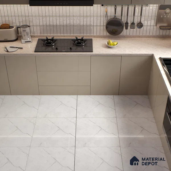 Marble Look Floor & Wall Tile TL 06152 Bellatrix 2 ft x 2 ft Sinker Finish Vitrified Tile - 9 mm | Suitable For Living Room, Dining, Bathroom & Kitchen | Please Expect a Slight Variation of Pattern